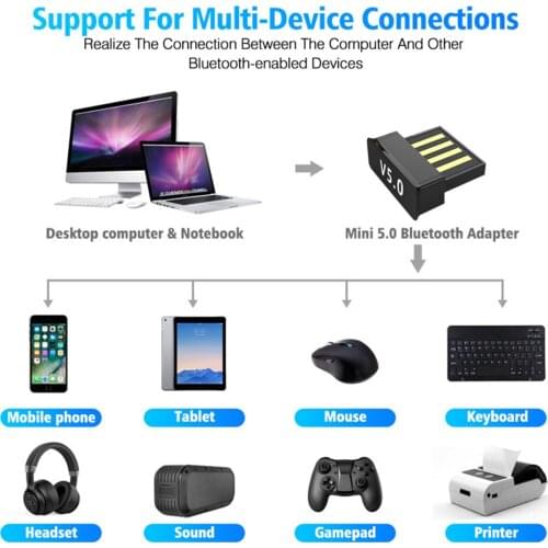 BT 5.0 USB Wireless Computer Adapter Audio Receiver Transmitter Dongles USB Bluetooth Adapters Laptop Earphone BLE Mini Sender