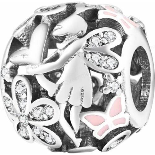 925 Sterling Silver Flower European Charms Bead Fit Original Bracelets Chain DIY Girl Women Pendant Charm Beads Jewelry Making