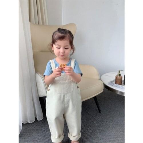 Spring Autumn Kids Girls Baby Denim Overalls Girls Trousers Summer Childrens Jeans Toddler Fall Clothes Unisex