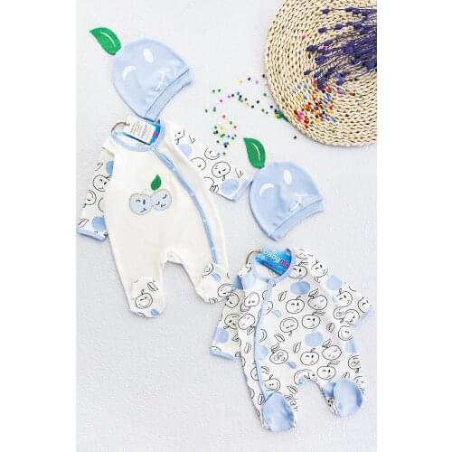 Apple Themed Long Sleeve Double Baby Overalls Set
