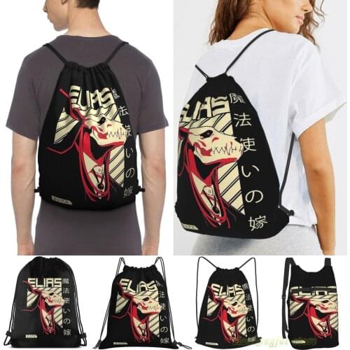 Elias Ainsworth Poster Ancient Magus Bride Anime Men Outdoor Travel Gym Bag Waterproof Drawstring Backpack Women Fitness Bags