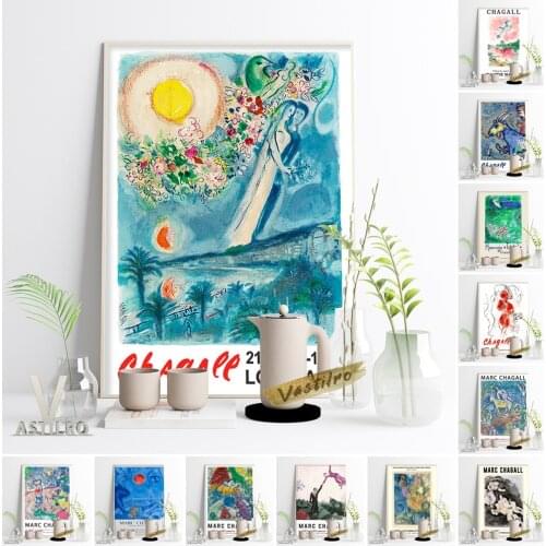 Marc Chagall Classic Surrealism Canvas Painting The Promenade Poster Romance Myth Color Lithography Exhibition Gallery Art Decor