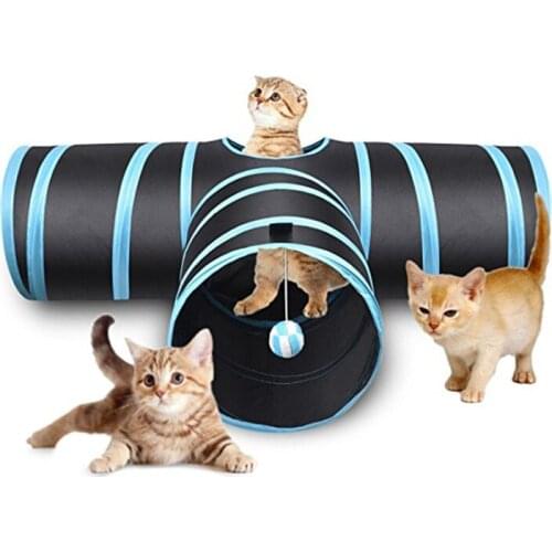 HOT 2/3/4/5 Holes 7 Colors Foldable Pet Cat Tunnel Indoor Outdoor Pet Cat Training Toy for Cat Rabbit dogAnimal Play Tunnel Tube
