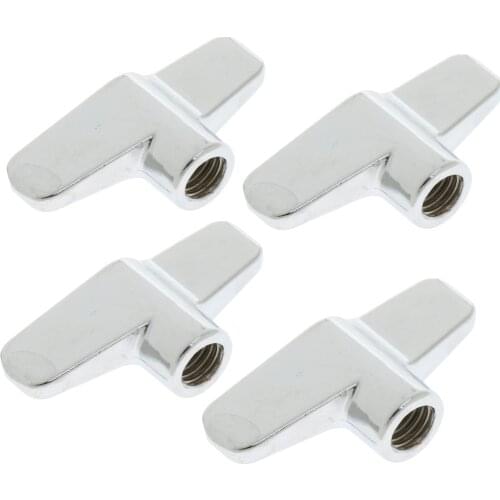 MagiDeal 4x Alloy Cymbal Stand Wing Nut for Drum Player Silver 6mm Diameter