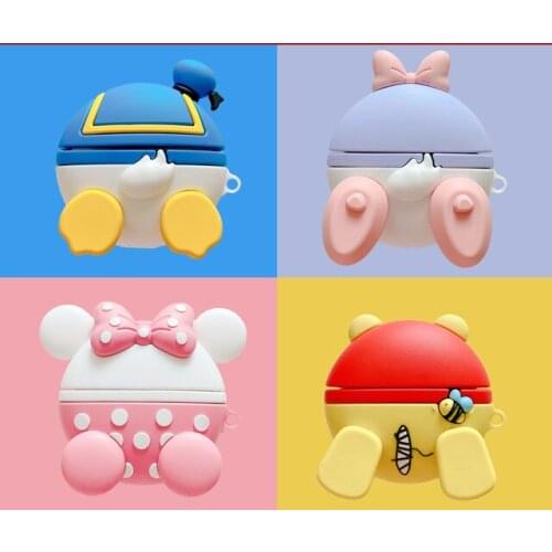 Cute cartoon ass for airpods Pro3 generation protective cover Pooh 1 Apple Bluetooth 2 generation headset cover applicable