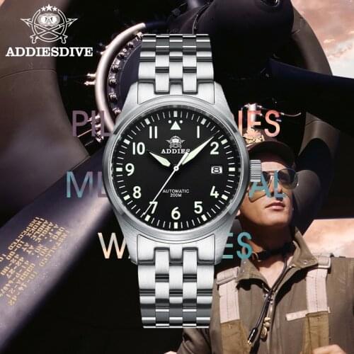 ADDIES Diving watch NH35A Automatic Watch Men Stainless steel Mark 9 C3 Luminous 200M Water Resistant Sapphire Crystal Men watch