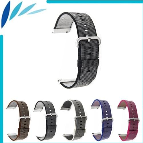 Nylon Watch Band 22mm for Amazfit Huami Xiaomi Smart Watchband Stainless Steel Pin Buckle Strap Wrist Loop Belt Bracelet Black