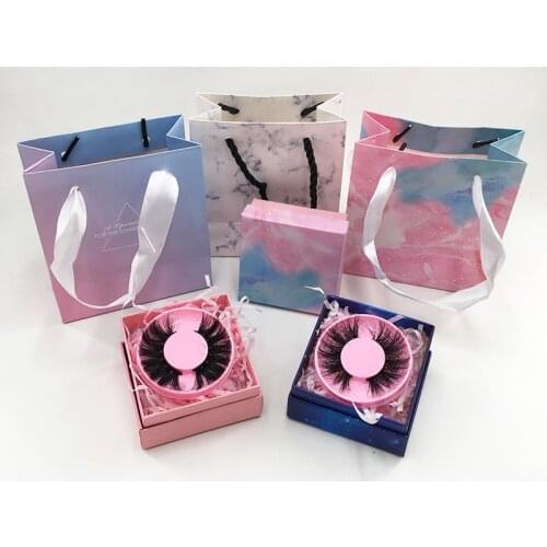 New Eyelash Packaging Box Gray Marble Handbag Empty Square Lash Case for Lashes Gift