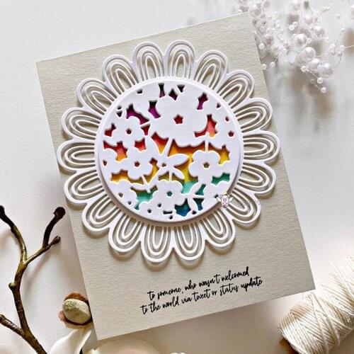 New Flowers circle wreath frame metal Cutting Dies Stencils DIY Scrapbooking Paper/photo Cards Embossing Dies