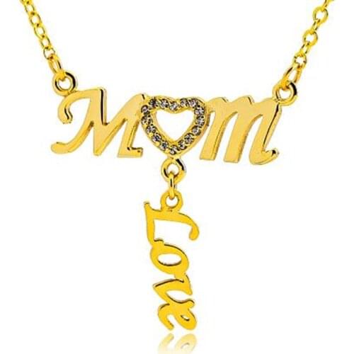 3UMeter Mom Name Necklace Footprint Pendant Custom Necklace Zirconia Necklaces Personalized Inlay MOM Necklace With Baby gifts