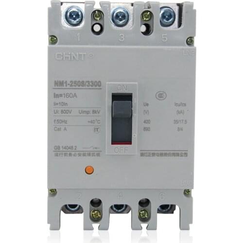 1pcs Chint NM1-250S/3300 125A 250A 200A 160A 3P Air Switch Molded Case Circuit Breaker