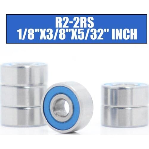 FUSHI R2-2RS Bearings Blue Sealed Inch Size , 6 Pcs ABEC-3 R2RS Shaft Ball Bearing R2 Parts For Hobby RC Car Truck