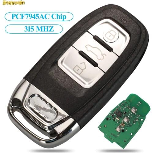 Jingyuqin Remote Full Smart Car Key Control 754J 315MHZ PCF7945AC Chip For Audi A4 A5 A6L A7 A8 Q5 Keyless-Go 3 Button