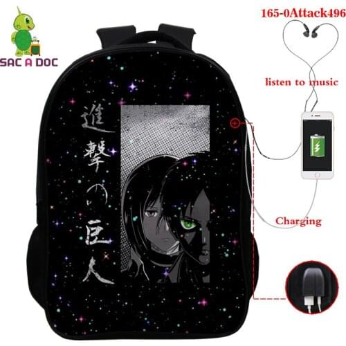 Attack on Titan Backpack Students Boys Girls Bags Fashion New 3D Print Attack on Titan Schoolbag Teens Daily Backpack Travel Bag