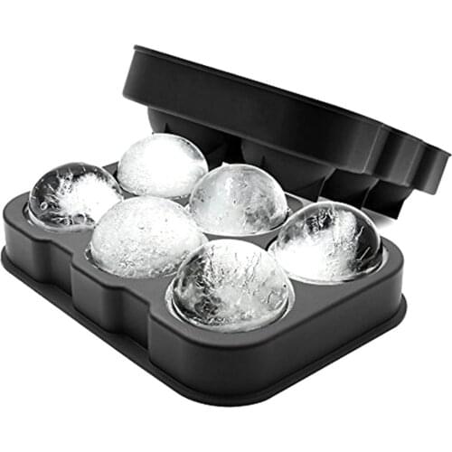 6 Grid DIY Silicone Whisky Ice Ball Form Large Sphere Ice Cubes Tray for Pudding Chocolate Molds Tool Kitchen Bar Accessories