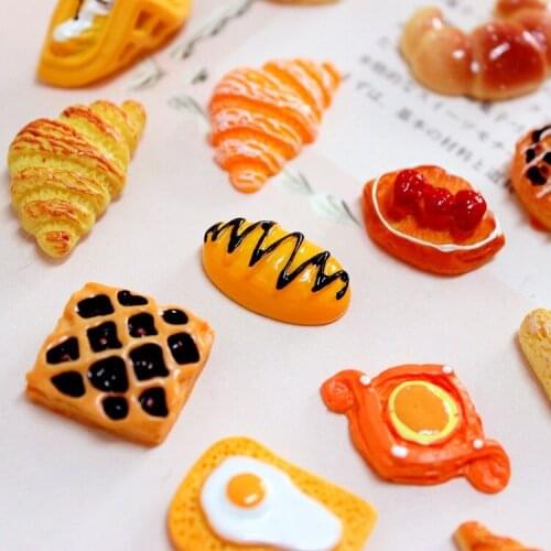 Cute Resin Dessert Bread Charms for Slime Filler DIY Cake Ornament Phone Decoration Resin Charms Lizun Slime Supplies Toys