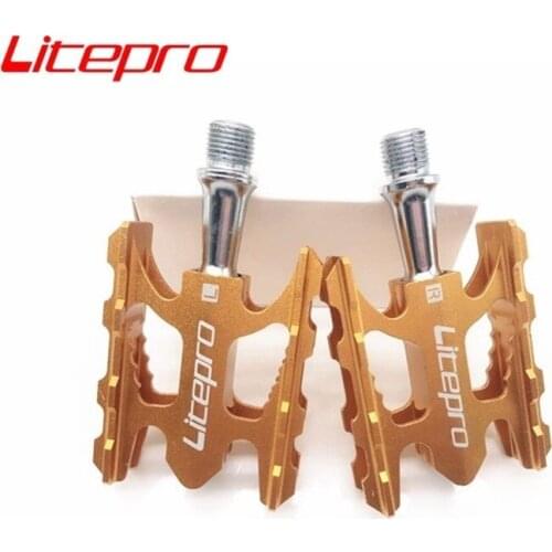 LITEPRO 412 Folding Bike Bearing Pedal Aluminum Alloy Ultralight Non-slip Pedal MTB Mountain Bike Road Bicycle Pedals