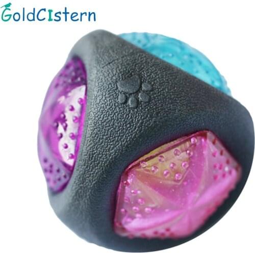 Luminous Dog Toy Durable Bouncy Balls Rubber Bouncy Bite- resistant Dog Chewing Ball Dog Training Pet Toys with Sound and Light