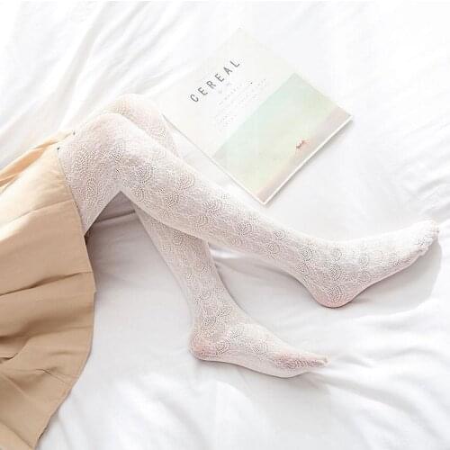 Women Lolita Panty-hose Girls Ruffle Lace Fishnet Sexy Ladies Dress Pantihose Pantynose