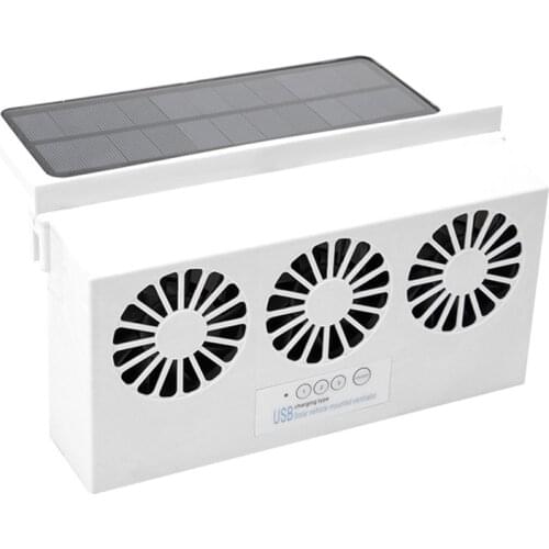 Solar/USB Dual Charging Vehicle Cooling Tool Car Exhaust Fan Vehicle Air Circulation Smoke Exhaust Fan Car Ventilation Fan