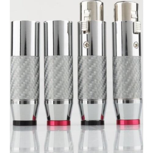 VXWC001 HI-End White Carbon Fiber XLR Plug HIFI BALANCE Audio Plug 4pieces