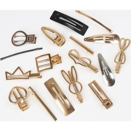 High Quality Metal Hollow Gold/Black/Silver Color Hairpin For DIY Fashion Duckbill Clip Hair Clip Jewerlry Findings Accessories