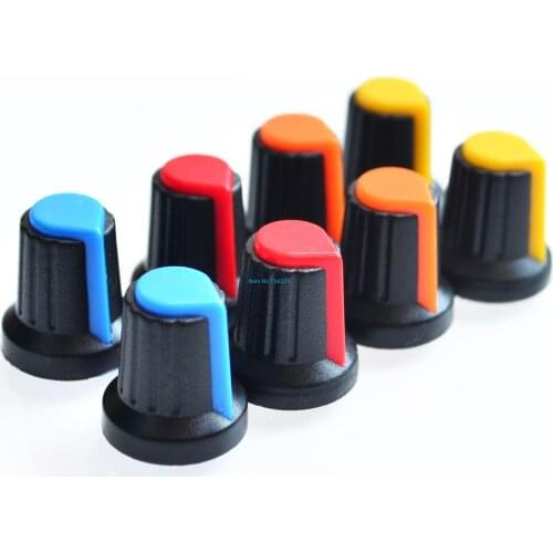 10Pcs High quality plastic potentiometers knobs Knob for single double potentiometers