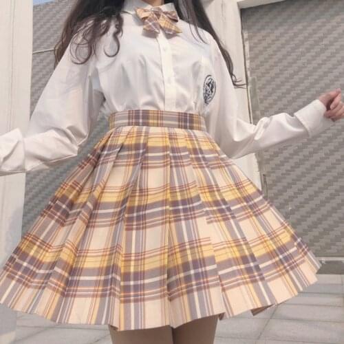 2020 Japanese School Dresses Plaid Pleated Skirt Student Cosplay Anime Mini Skirt Jk Uniforms Sailor Suit Short Skirts For Girls
