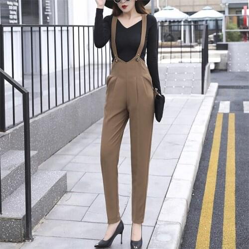 Commute Strap Trousers For Women 2021 New Autumn Fashion Quality Criss-cross Harem Pants Retro British Khaki Full Length Pant