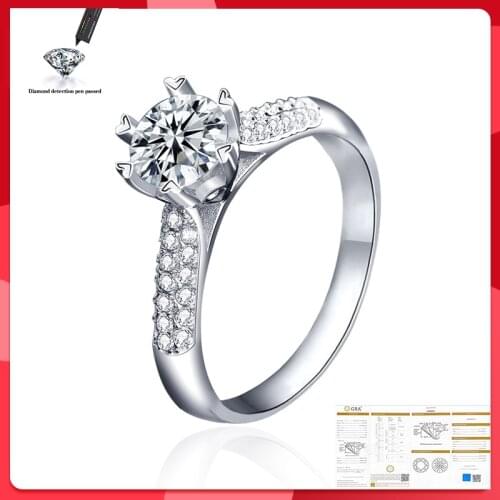 925 Sterling Silver Jewelry 1ct 2ct 3ct Classic Style Moissanite Diamond Ring Wedding Engagement Ring For Women