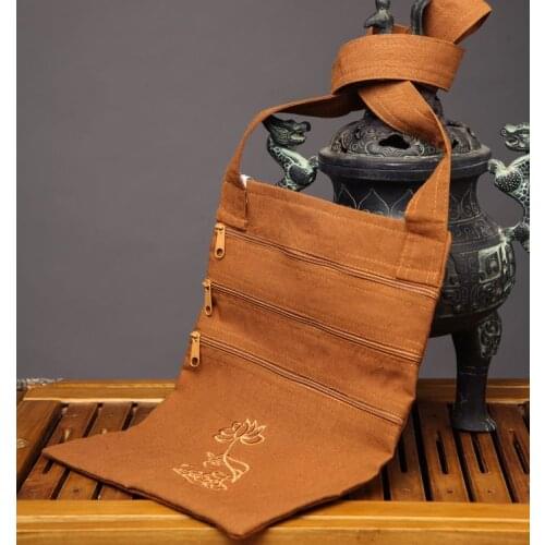 Buddhist monk canvas bag lay buddhist buddhism zen bags Buddha monks arhat bag shaolin kung fu bag environmental sachets