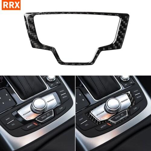 For Audi A6 S6 C7 A7 S7 4G8 2012-2018 Accessories Carbon Fiber Interior Center Console Multimedia Switch Panel Cover Trim Sticke