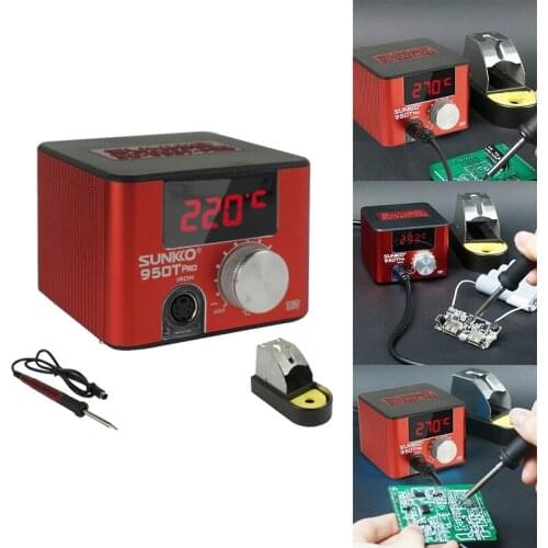 SUNKKO 950T Pro 75W Electric Soldering Iron Adjustable Temperature Soldering Station Tips Welding Solder Tools