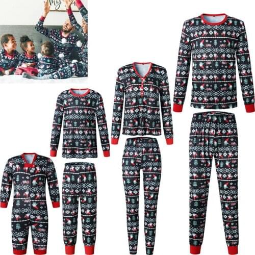 Christmas Family Matching Pajamas Set Adult Mens Womens Kids Sleepwear Nightwear Christmas Clothes Pajamas Set Cotton Sleep Suit