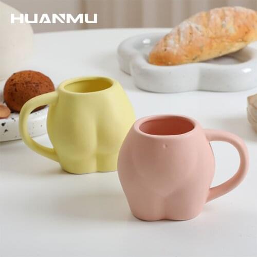 Creative Ceramic Milk Cup Cafe Coffee Cup Home Restaurant Breakfast Afternoon Tea Mug Human Body Butt Mug Home Decor for Friends