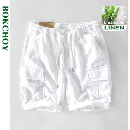 2021 New Summer Men Casual Multi-pocket Linen Shorts GA-T116