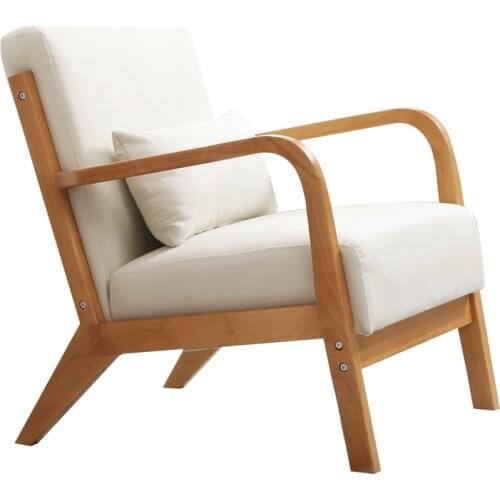 Solid wood fabric single chair small lazy net red nordic sofa light luxury tatami