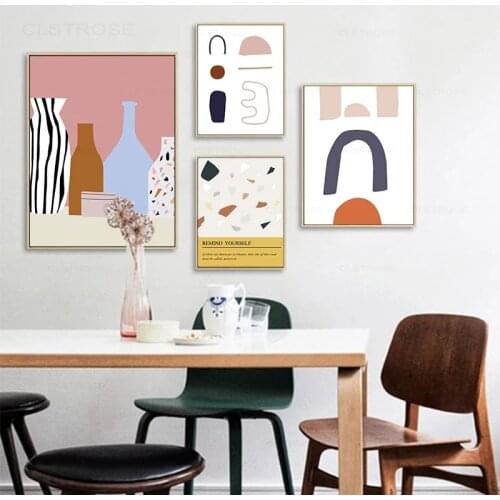 Minimalist Abstract Vase Poster Geometric Canvas Printing Nordic Decoration Home Art Wall Pictures for Living Room Bedroom