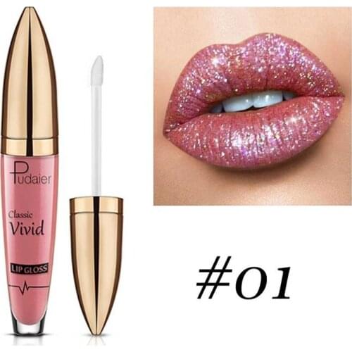 Sexy Metallic Lip Gloss 18 Colors Long Lasting Waterproof Liquid Lipstick Shimmer Diamond Glitter Lip Gloss Women Lip Makeup