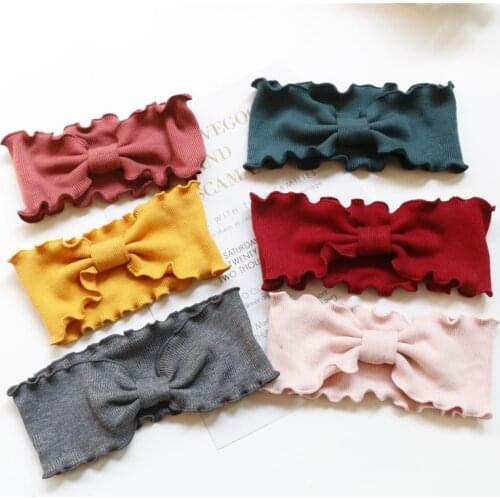 Baby Bowknot Headband Knitted Twist Elastic Hairband Bow Cross Knot Kids Hair Band Solid Color Baby Girl Hair Accessories