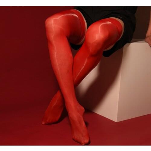 Silky Oily Stockings Man Sexy Shiny Stockings Men Gloss Transparent Stocking Exotic Fetish Mens Lingerie for Husband Gay gift