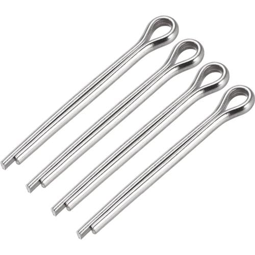 Uxcell 4 Pcs Split Cotter Pin - 5mm x 50mm 304 Stainless Steel 2-Prongs Silver Tone for Home DIY Application