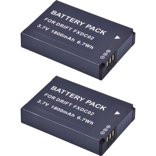 2 PCS of 1800mAh High Quality Li-ion Replacement Batteries for Drift 72-011-00 FXDC02 CFXDC02 HD Ghost Ghost-S HD720 Battery