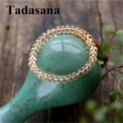 Quartz Accessory Yellow Crystal Beads Natural Stone Bracelets For Women Handmade Jewelry Male Bracelet Couples In Love Gift