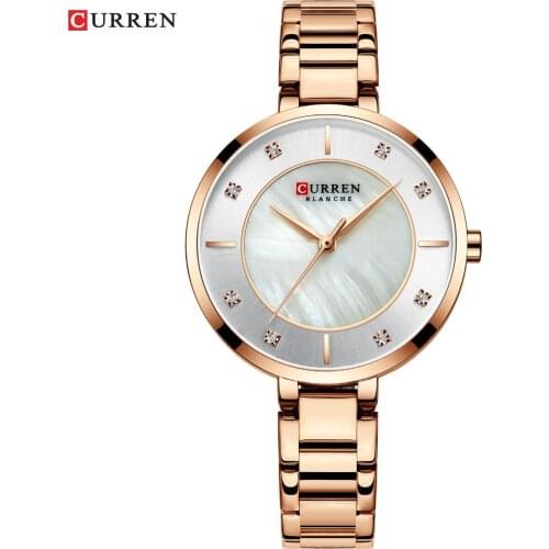 Curren Women Watches Luxury Wrist watch relogio feminino Clock for Women Steel Lady Rose Gold Quartz Crystal Rhinestone Watch