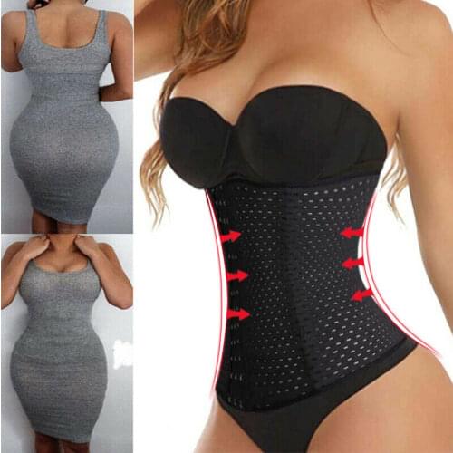 Fajas Mesh Waist Trainer Cincher Belt Steel Boned Band Body Building Shaper Women Slim Sheath Modeling Strap Corset Plus Size