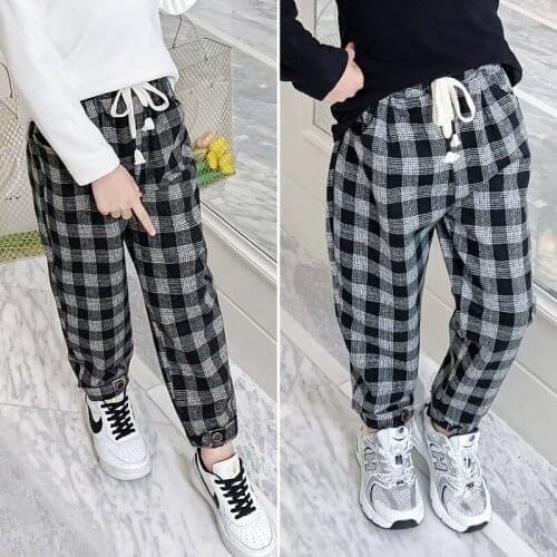 Winter Pants for Girls Teenage Girls Plaid Pants Kids Fleece Thick Casual Pants School Children Warm Trousers 6 8 10 12 14 Years