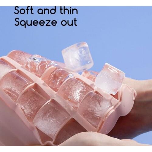 1pcs Wave Multi-cell Ice Cube Trays with Lid Flexible Silicone Ice Molds 15 Cubes Per Tray for Whiskey Cocktail & Drinks 3 Color