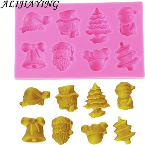1Pcs Christmas snowman bell Silicone Mold, Tree Sugarcraft Cake Decorating Tools,Fondant Chocolate Molds Cake Border Mould D0460