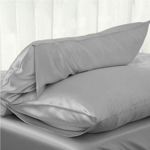 10 Queen Standard Satin Silk Soft Plain Pillowcase Cover Chair Seat Square Luxury Pillow Cover Home Textile Decor